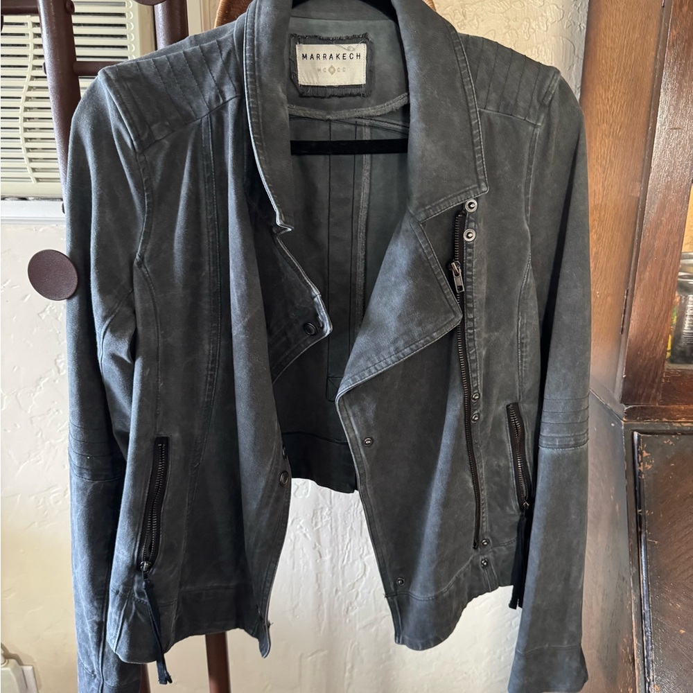 Women's Gray Moto Jacket